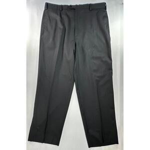 Zanella Italian Flat Wool Dress Pants Black Mens 36/30